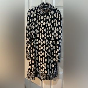Diane von Furstenberg Black and White Principessa Coat - Size 12